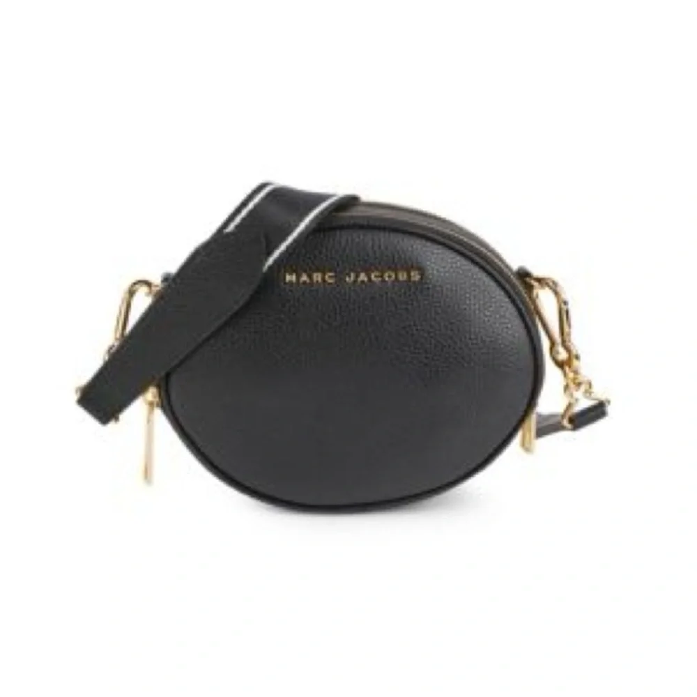 NWOT Marc Jacobs Black Oval Crossbody Bag with Gold Accents - Picture 1 of 14